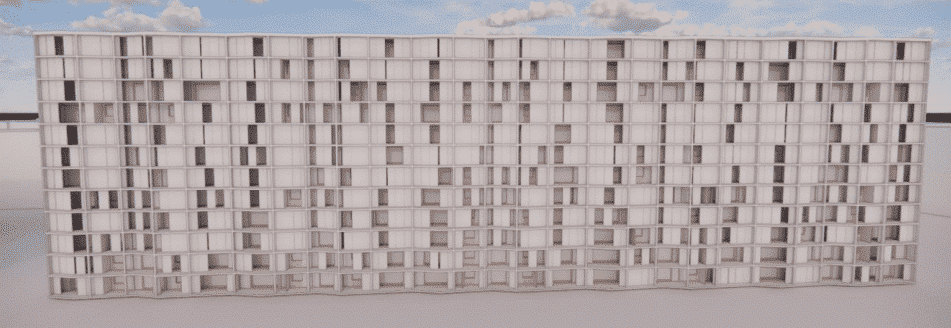 Modélisation 3D d'une barre d'immeuble HLM