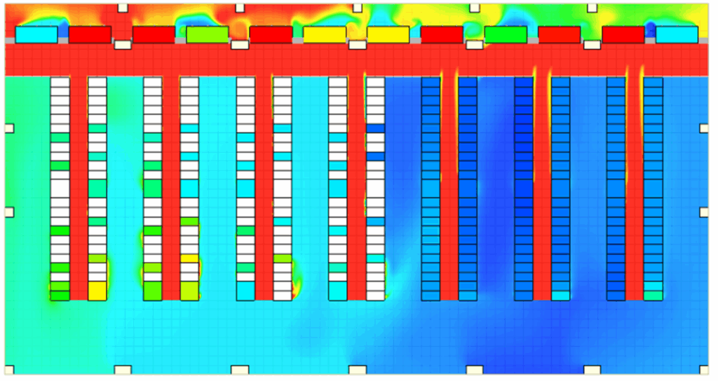 data hall temperature distribution plan CFD analysis